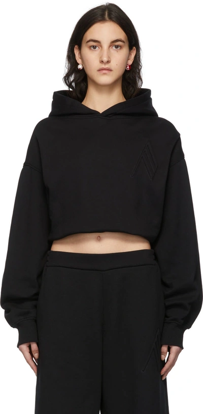 Shop Attico Black 'maeve' Hoodie In 100 Black