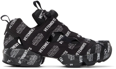Shop Vetements Black Reebok Edition Star Wars Instapump Fury Sneakers