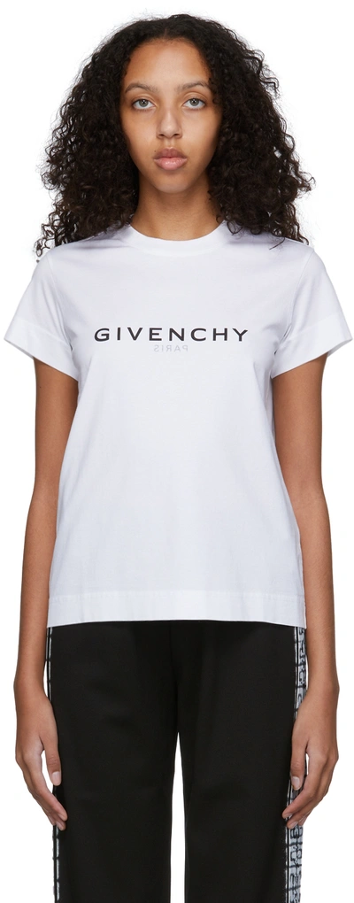 Shop Givenchy White Reverse Logo T-shirt In 100 White