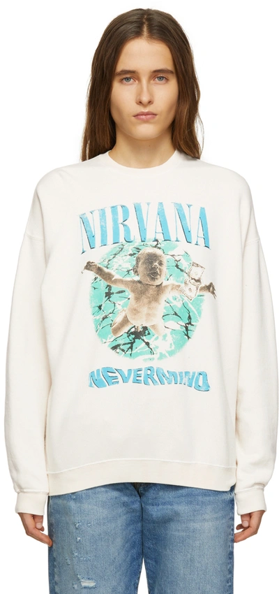 Shop R13 Off-white Nirvana Sweatshirt In K050b Ecru