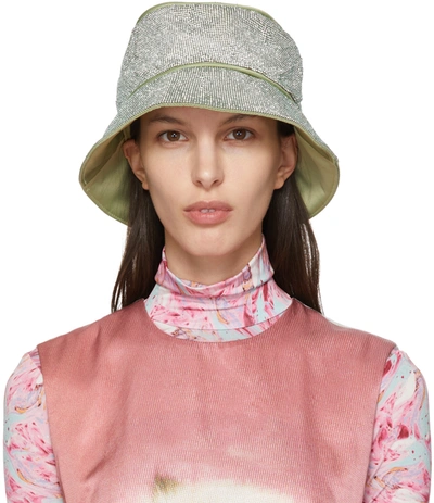 Shop Kara Ssense Exclusive Green Crystal Mesh Bucket Hat
