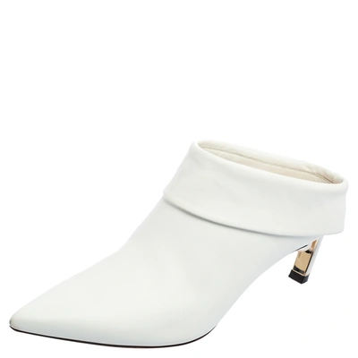 Nicholas Kirkwood Shoe Size 39 White Leather Mule Pointed Toe