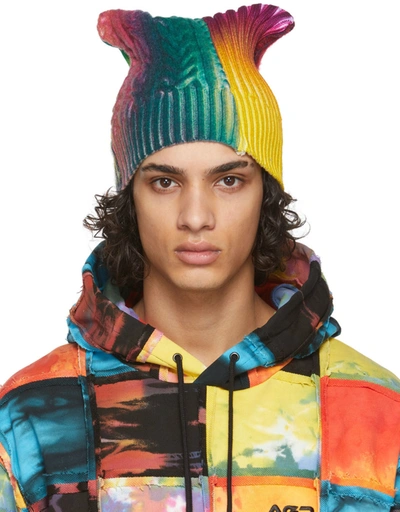 Shop Agr Multicolor Patchwork Knit Beanie