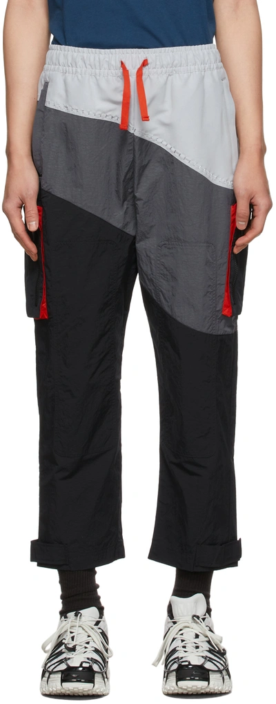 Shop Li-ning Black & Grey Cargo Track Pants