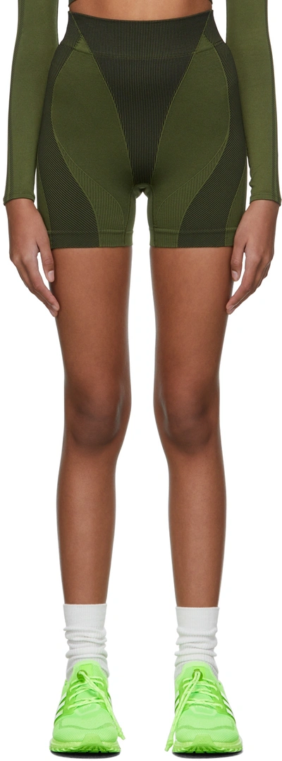 Shop Adidas X Ivy Park Green Jersey Sport Shorts In Wilpin/black