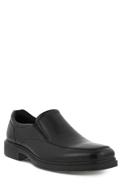 Shop Ecco Helsinki 2.0 Apron Toe Leather Slip-on In Black