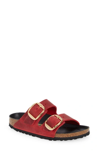 Shop Birkenstock Arizona Big Buckle Slide Sandal In Fire Red