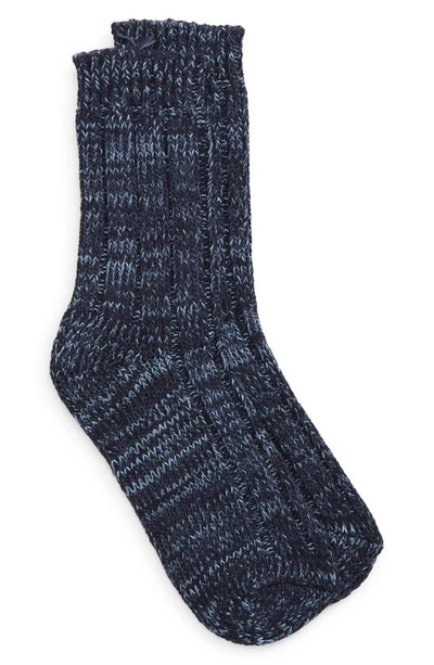 Shop Birkenstock Cotton Twist Crew Socks In Blue