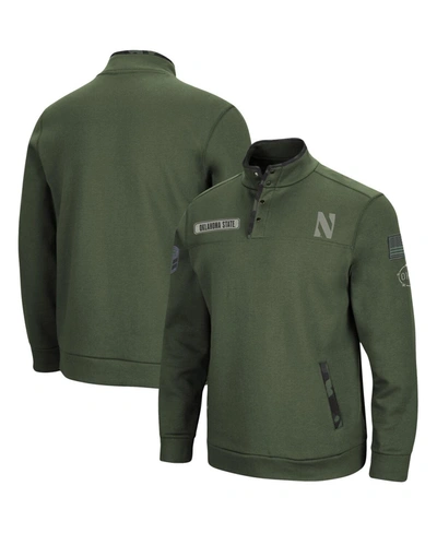 Colosseum Men's Olive Northwestern Wildcats Oht Military-inspired Appreciation Digital Camo Quarter-snap Jacke In Olive