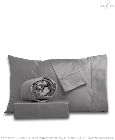 Shop Color Sense 1000 Thread Count Egyptian Cotton Sheets Set, Full In Silver