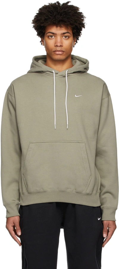 Shop Nike Green Solo Swoosh Lab Hoodie In Light Army/white