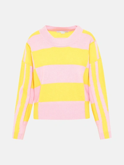 Shop Stella Mccartney Two-tone Cashmere Blend Sweater In Multi
