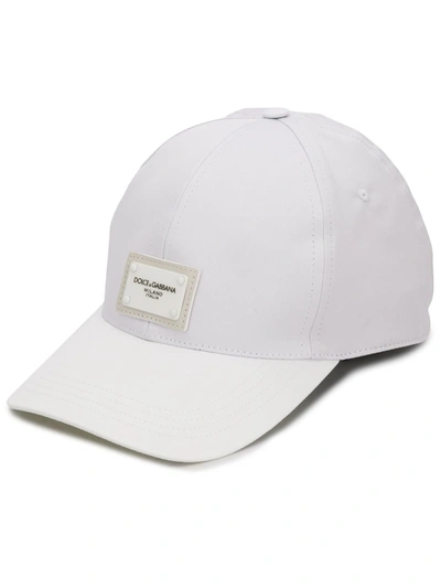 Shop Dolce & Gabbana Cappello Da Baseball Con Placchetta Logata In White