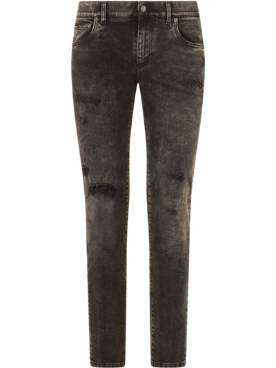 Shop Dolce & Gabbana Jeans Skinny In Grey