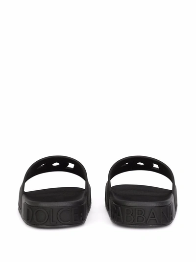 Shop Dolce & Gabbana Slide Con Logo Dg Millennials In Black