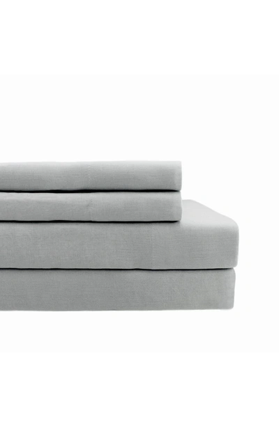 Shop Melange Home Linen Self Hem Sheet 4-piece Set In Grey
