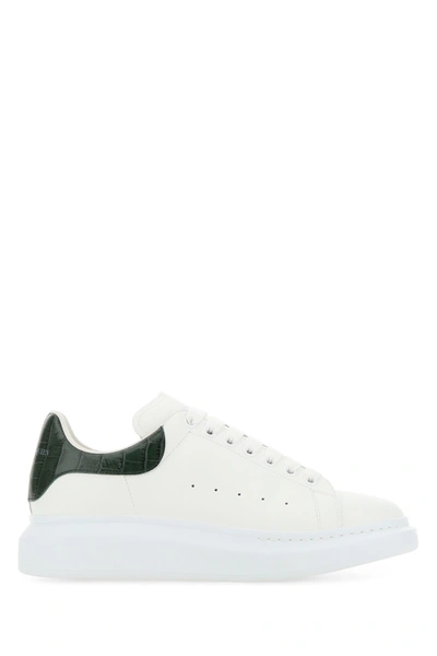 Shop Alexander Mcqueen White Leather Sneakers With Tiziano Red Leather Heel Nd  Uomo 42