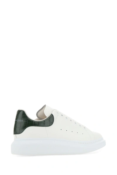 Shop Alexander Mcqueen White Leather Sneakers With Tiziano Red Leather Heel Nd  Uomo 42