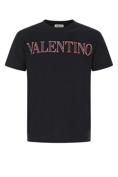 Shop Valentino Navy Blue Cotton T-shirt  Blue  Uomo S