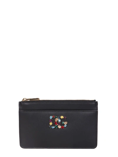 Shop Dolce & Gabbana Leather Card Holder In Nero