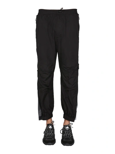 Shop Dsquared2 Trousers With Logo Print In Nero