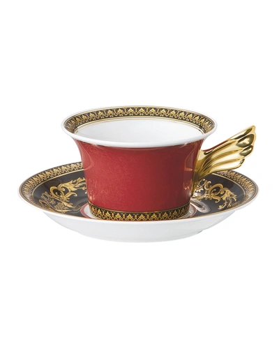 Shop Versace Medusa Red Tea Cup & Saucer