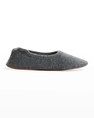 Shop Skin Cashmere Ballet Flats In Charcoal