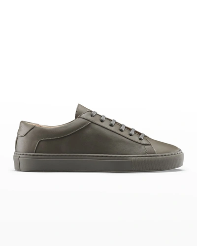 Shop Koio Capri Tonal Leather Low-top Sneakers In Moss