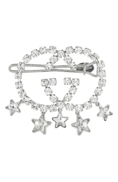Shop Gucci Interlocking-g Star Hair Pin In Silver