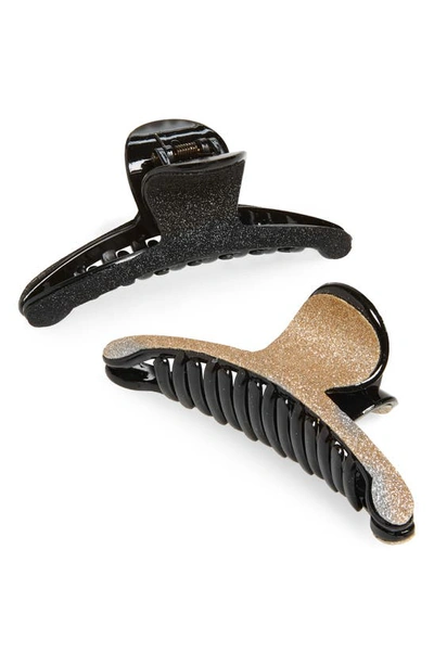 Shop Tasha 2-pack Glitter Hair Clip In Black Gold