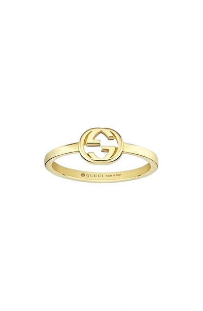 Shop Gucci Interlocking-g Ring In 18ky