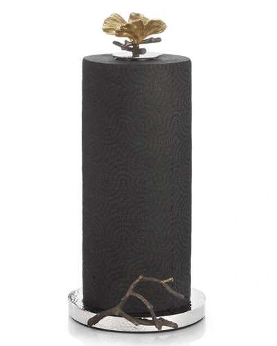 Shop Michael Aram Butterfly Ginkgo Paper Towel Holder In Silver