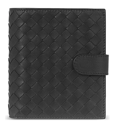 Shop Bottega Veneta Woven Leather Billfold Wallet In Nero