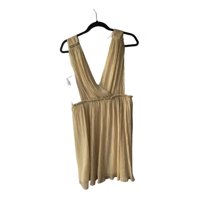 Pre-owned Claudie Pierlot Mini Dress In Gold