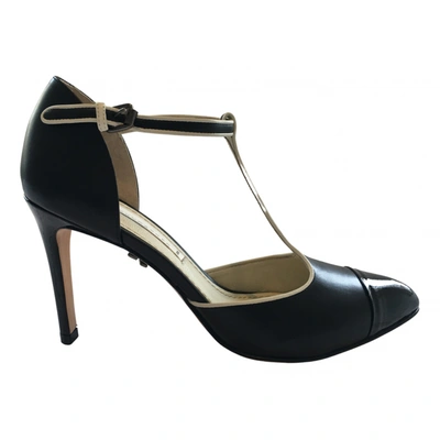 Pre-owned Schumacher Leather Heels In Black