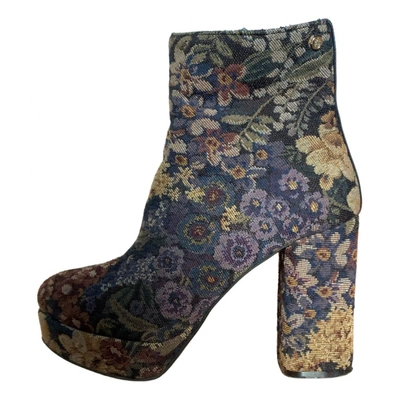 Pre-owned Ottod'ame Cloth Ankle Boots In Multicolour