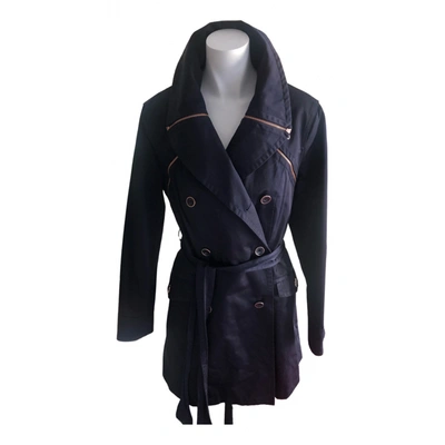 Pre-owned Ted Baker Trench Coat In Blue