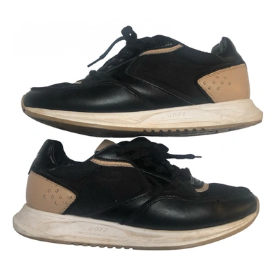 Pre-owned Hoff Leather Trainers In Black