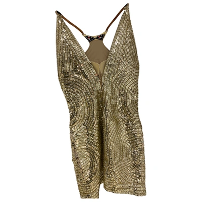 Pre-owned Kaufmanfranco Silk Mid-length Dress In Gold