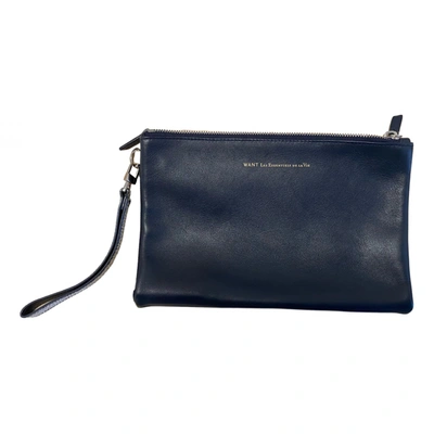 Pre-owned Want Les Essentiels De La Vie Leather Small Bag In Blue
