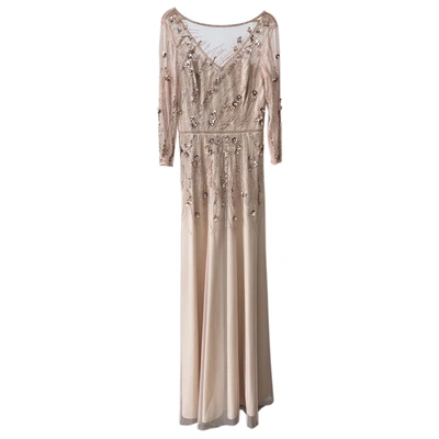 Pre-owned Theia Dress In Beige