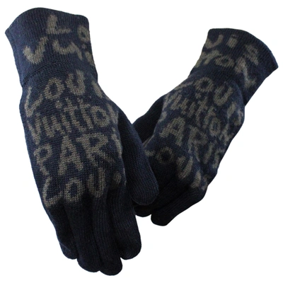 Pre-owned Louis Vuitton Wool Gloves In Blue
