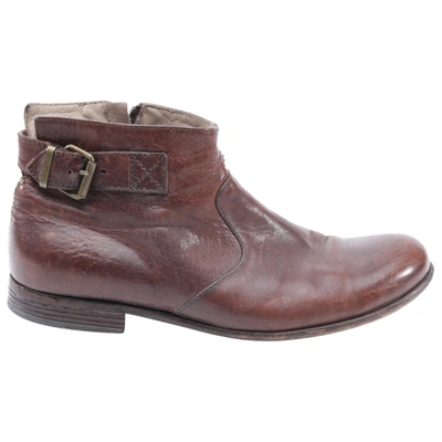 Pre-owned Moma Leather Boots In Brown