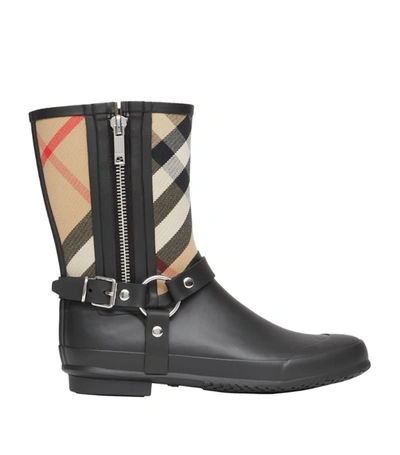 Shop Burberry House Check Ankle Boots In Black
