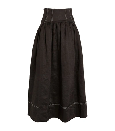 Shop Aje Vanades Midi Skirt In Black