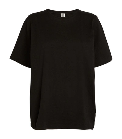 Shop Totême Toteme Cotton Oversized T-shirt In Black