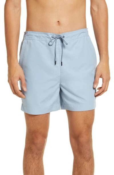 Shop Ted Baker Trehil Plain Swim Shorts In Mid-blue