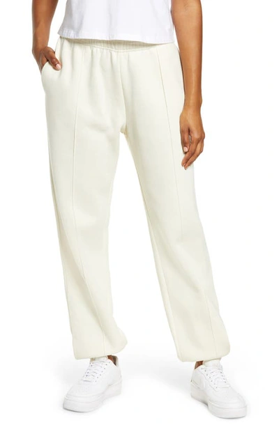Shop Nike Sportswear Essential Fleece Pants In Coconut Milk/ White
