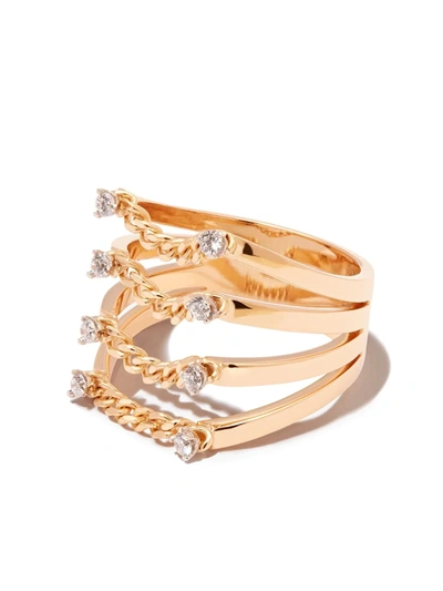 Shop Delfina Delettrez 18kt Yellow Gold Diamond Ring