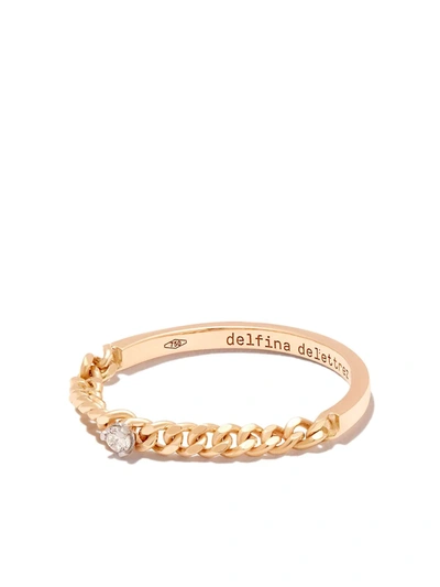 Shop Delfina Delettrez 18kt Yellow Gold Unchain My Art Diamond Ring